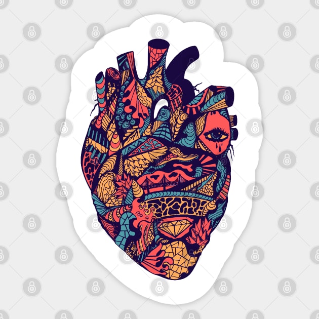 Retro Triad Transparent Heart Sticker by kenallouis